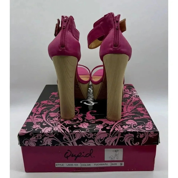 Qupid Fuchsia‎ PU 6” Platform High Heels Pumps Women’s Size 9 Lakie-10X - Picture 5 of 7